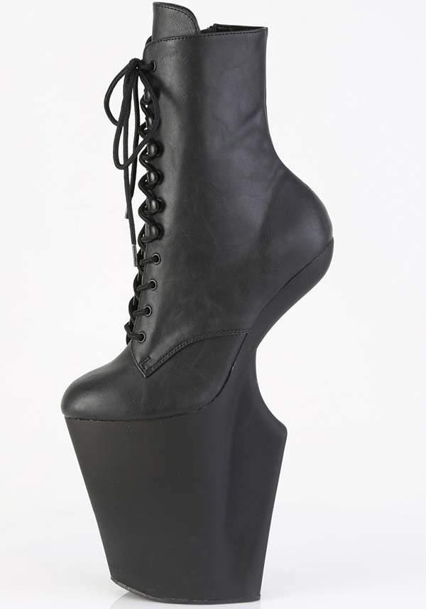 WORSHIP-1020 [Black Faux Leather] | BOOTS [PREORDER]