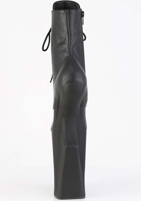 WORSHIP-1020 [Black Faux Leather] | BOOTS [PREORDER]