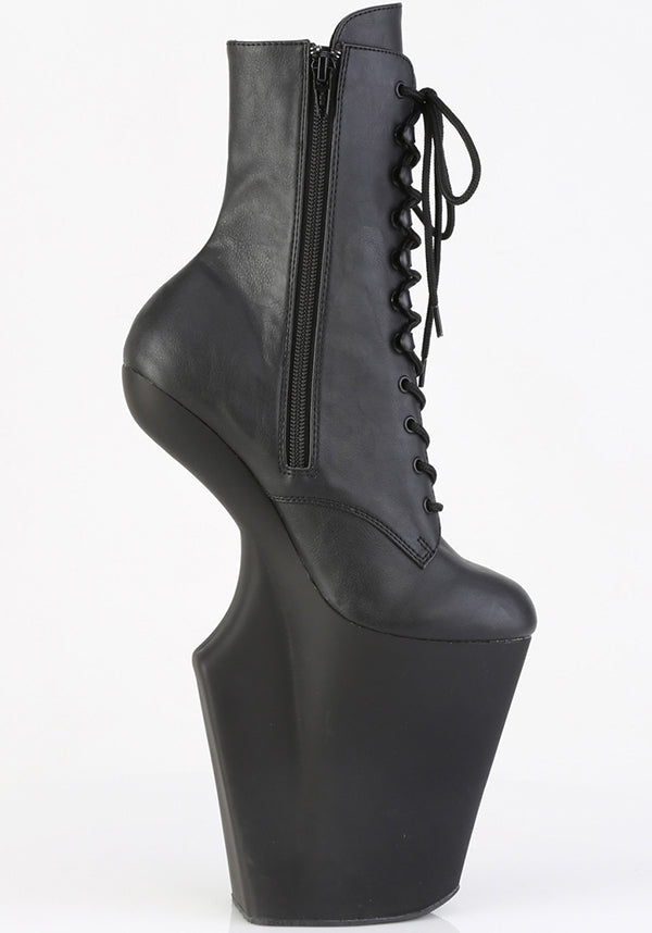 WORSHIP-1020 [Black Faux Leather] | BOOTS [PREORDER]
