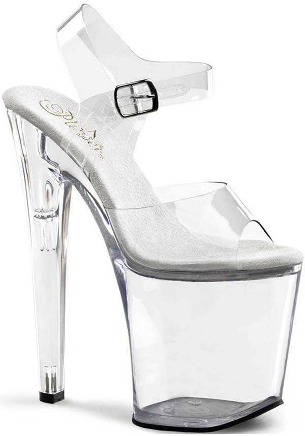 XTREME-808 [Clear] | PLATFORM HEELS [PREORDER] - Beserk - all, all ladies, clear, clickfrenzy15-2023, discountapp, fetish, fp, heels, heels [preorder], labelpreorder, labelvegan, ladies, platforms, platforms [preorder], pleaser, pole, pole dancing, ppo, preorder, shoes, stripper, vegan