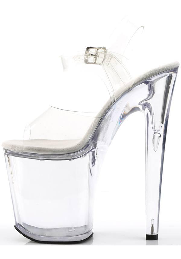 XTREME-808 [Clear] | PLATFORM HEELS [PREORDER] - Beserk - all, all ladies, clear, clickfrenzy15-2023, discountapp, fetish, fp, heels, heels [preorder], labelpreorder, labelvegan, ladies, platforms, platforms [preorder], pleaser, pole, pole dancing, ppo, preorder, shoes, stripper, vegan