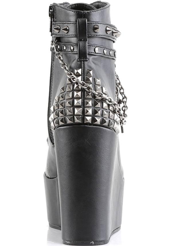 POISON-101 [Black] | PLATFORM BOOTS [PREORDER] - Beserk - all, black, boots, boots [preorder], clickfrenzy15-2023, demonia, demonia shoes, discountapp, fp, goth, gothic, labelpreorder, labelvegan, pentacle, pentagram, platforms, platforms [preorder], pleaserimageupdated, post apocalyptic, ppo, preorder, pricematched, shoes, skull, vegan, wedge, wedges