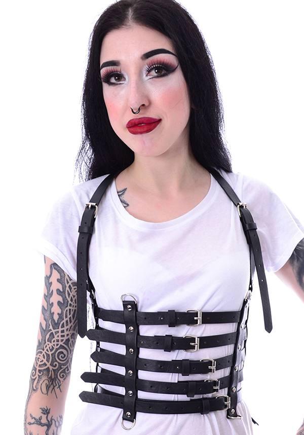 Nox | HARNESS BELT - Beserk - accessories, all, all ladies, aug21, black, body harness, clickfrenzy15-2023, discountapp, fetish, fp, garters and harnesses, goth, gothic, gothic accessories, harness, innocentclothing, ladies, ladies accessories, medieval, PI26684, R250821, strappy