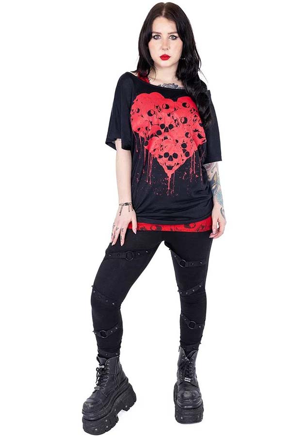 Skull Heart [Black/Red] | TOP