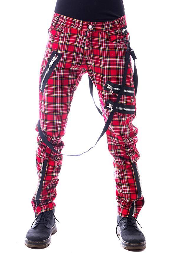 Vincent [Red Tartan] | PANTS^ - Beserk - all, all clothing, backorder, clickfrenzy15-2023, clothing, discountapp, edgy, fp, gothic, innocentclothing, jun19, labelpending, men, mens, mens clothing, mens shorts and pants, pants, pending, poizen industries, punk, red, rock, tartan