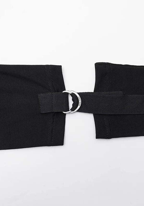 Close up of detachable gloves buckle  on a white background