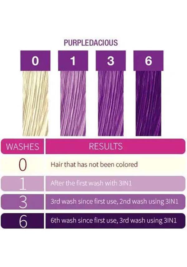 Purpledacious | 3-IN-1 COLOUR SHAMPOO &amp; CONDITIONER - Beserk - all, bright purple, clickfrenzy15-2023, colour:purple, conditioner, cosmetics, cpgstinc, dec20, discountapp, fp, hair, hair care, hair colour, hair colours, hair dye, hair dyes, hair products, hair purple, labelvegan, punky colour, purple, shampoo, vegan