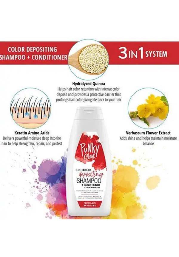 Redilicious | 3-IN-1 COLOUR SHAMPOO &amp; CONDITIONER - Beserk - all, clickfrenzy15-2023, colour:red, conditioner, cosmetics, cpgstinc, dec20, discountapp, fp, hair, hair care, hair colour, hair colours, hair dye, hair dyes, hair products, hair red, labelvegan, punky colour, red, shampoo, vegan