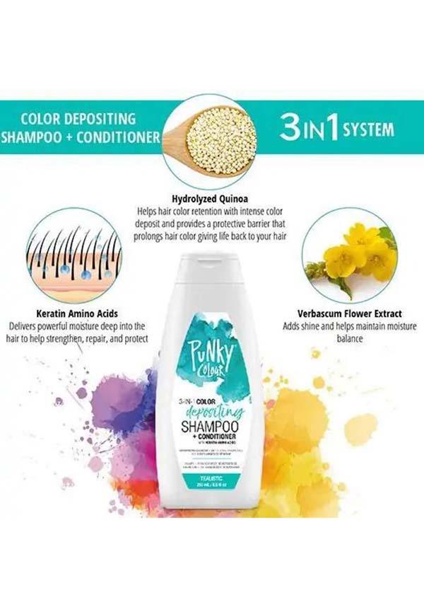 Tealistic | 3-IN-1 COLOUR SHAMPOO & CONDITIONER - Beserk - all, aqua, aquamarine, blue, clickfrenzy15-2023, colour:blue, conditioner, cosmetics, cpgstinc, dec20, discountapp, fp, hair, hair blue, hair care, hair colour, hair colours, hair dye, hair dyes, hair products, labelvegan, light blue, punky colour, shampoo, teal, vegan
