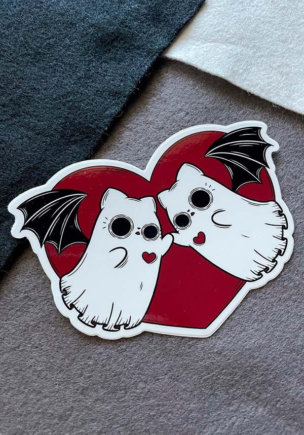 Lovecats | STICKER - Beserk - all, cat, cats, discountapp, fp, ghost, googleshopping, goth, goth homeware, goth homewares, gothic, gothic gifts, gothic homeware, gothic homewares, heart, heart shape, hearts, jun23, kitty, labelnew, love, love heart, pumpkin art, PV021, pvmpkin art, R060623, red heart, sticker, stickers