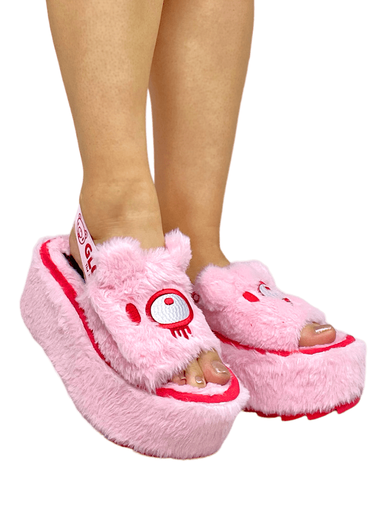 Qozii Gloomy Bear [Pink] | PLATFORM SLIDES