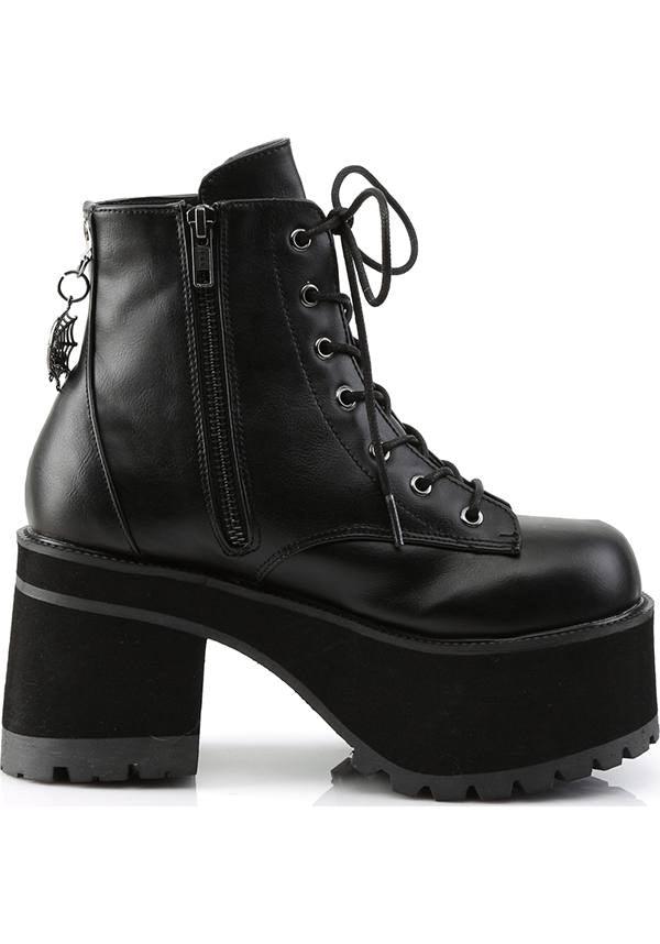 RANGER-105 [Black] | PLATFORM BOOTS [PREORDER] - Beserk - all, black, boots, boots [preorder], clickfrenzy15-2023, demonia, demonia shoes, discountapp, fp, halloween, labelpreorder, labelvegan, platforms, platforms [preorder], pleaserimageupdated, ppo, preorder, shoes, spider web, spiderweb, spiderwebs, vegan, web