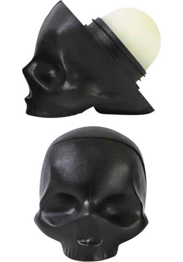 Skull [Black] | LIP BALM - Beserk - all, aug21, black, christmas gift, christmas gifts, clickfrenzy15-2023, cosmetics, discountapp, fp, gift, gift idea, gift ideas, gifts, goth, gothic, gothic cosmetics, gothic gifts, halloween, halloween cosmetics, lip, lip balm, lips, mens gift, mens gifts, punk, R080821, skin care, skull, skulls, winter