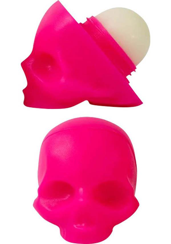 Skull [Pink] | LIP BALM - Beserk - all, aug21, bright pink, christmas gift, christmas gifts, clickfrenzy15-2023, cosmetics, discountapp, fp, gift, gift idea, gift ideas, gifts, goth, gothic, gothic cosmetics, gothic gifts, hot pink, lip, lip balm, lips, neon, pastel goth, pink, R080821, skin care, skull, skulls, winter
