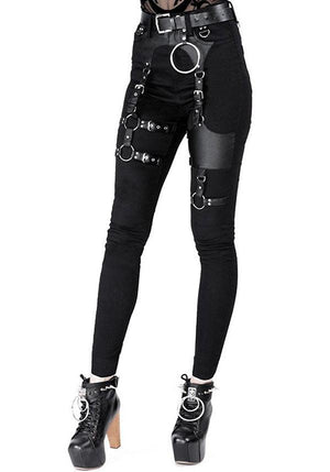 Restyle - Black Gothic Harness Jeans - Buy Online Australia