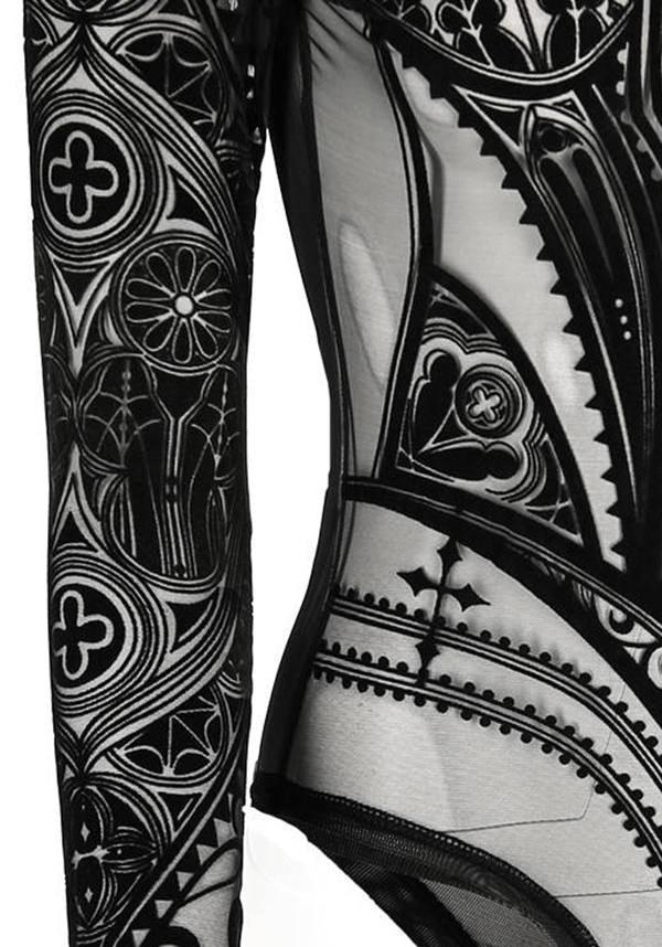 Cathedral Corset | MESH BODYSUIT - Beserk - all, all clothing, all ladies clothing, bodysuit, cathedral, clickfrenzy15-2023, clothing, crescent moon, cross, dec22, discountapp, fp, googleshopping, ladies clothing, ladies top, ladies tops, long sleeve top, mesh, moon, moon phase, plus size, R181222, restyle, RS213551, see through, sheer, sheer sleeves, top, tops, women, womens, womens top
