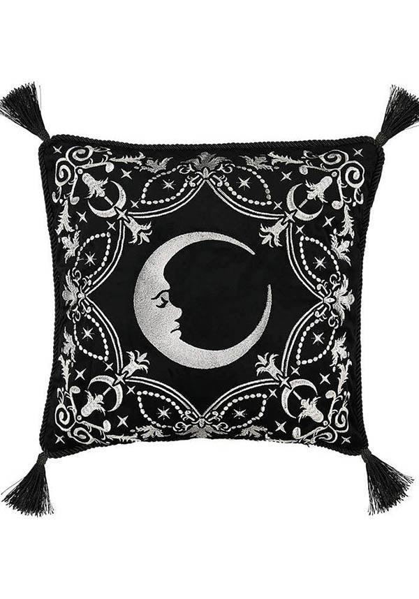 Crescent | CUSHION COVER - Beserk - all, bed, bed linen, bedding, bedroom, black, clickfrenzy15-2023, cover, crescent moon, cushion, discountapp, fp, gift, gift idea, gift ideas, gifts, goth, gothic, gothic gifts, gothic homeware, gothic homewares, home, homeware, homewares, jul21, moon, pillow, pillow case, pillowcase, R290721, restyle