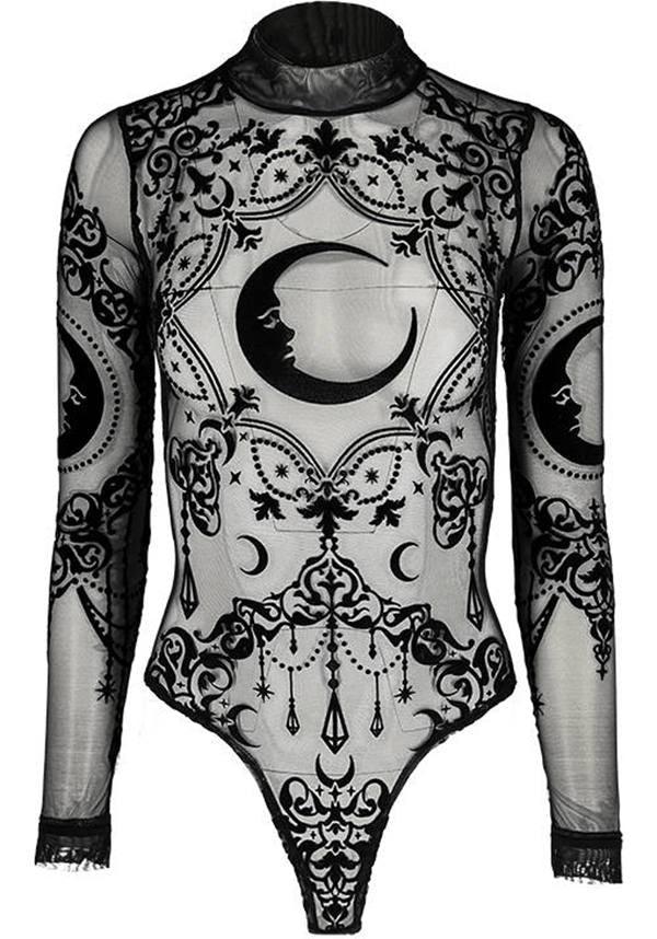 Crescent | MESH BODYSUIT - Beserk - all, all clothing, all ladies clothing, bodysuit, clickfrenzy15-2023, clothing, discountapp, fp, girls top, ladies clothing, ladies top, long sleeve top, may22, plus size, R190522, restyle, RS203134, see through, sheer, tees and tops, top, tops, tshirts and tops, winter, winter clothing, womens top