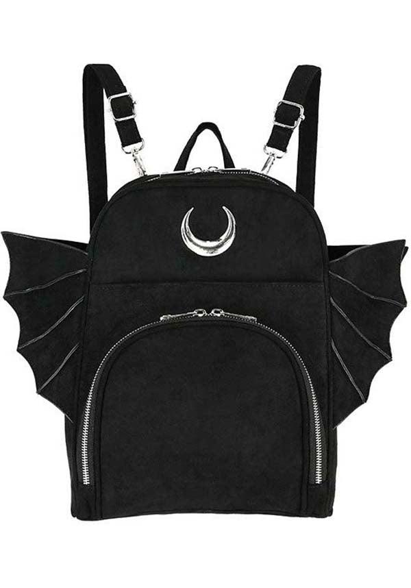 Elegant Goth | BACKPACK - Beserk - accessories, all, back bag, back pack, backpack, bag, bat, bats, black, clickfrenzy15-2023, crescent moon, discountapp, fp, goth, gothic, gothic accessories, gothic bag, halloween bag, hand bag, handbag, handbags and purses, ladies, ladies accessories, moon, oct19, restyle, velvet, witch, witchy