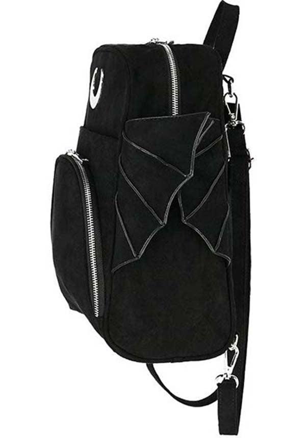 Elegant Goth | BACKPACK - Beserk - accessories, all, back bag, back pack, backpack, bag, bat, bats, black, clickfrenzy15-2023, crescent moon, discountapp, fp, goth, gothic, gothic accessories, gothic bag, halloween bag, hand bag, handbag, handbags and purses, ladies, ladies accessories, moon, oct19, restyle, velvet, witch, witchy