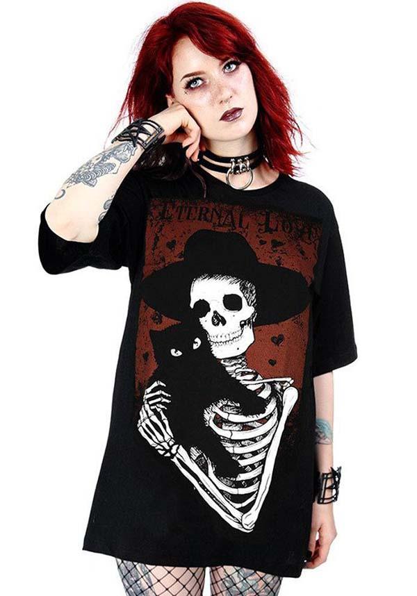 Eternal Love | T-SHIRT - Beserk - all, all clothing, all ladies, all ladies clothing, aug19, black, burgundy, cat, cats, clickfrenzy15-2023, clothing, discountapp, edgy, fp, gothic, ladies, ladies clothing, ladies shirt, ladies tshirt, mens, mens clothing, oversized, restyle, shirt, shirts, skeleton, skull, skulls, soldout, t-shirt, tee, tees and shirt, tees and shirts, top, tops, tshirt, tshirts, tshirts and tops, valentines, womens shirt, womens shirts