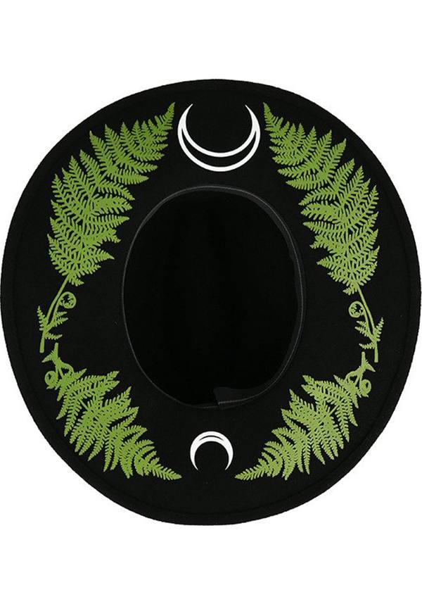 Fern | HAT - Beserk - accessories, all, black, clickfrenzy15-2023, discountapp, fp, goth summer, gothic, gothic accessories, hair accessories, hat, hats, hats and hair, ladies, moon, restyle, sep19, summer, summer goth, summer hats, witch