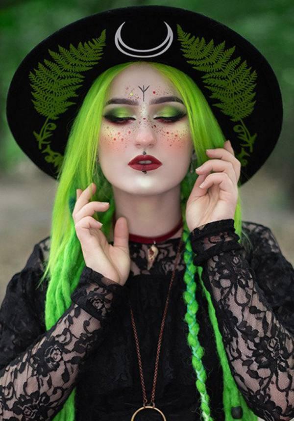 Fern | HAT - Beserk - accessories, all, black, clickfrenzy15-2023, discountapp, fp, goth summer, gothic, gothic accessories, hair accessories, hat, hats, hats and hair, ladies, moon, restyle, sep19, summer, summer goth, summer hats, witch