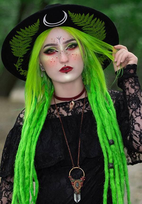 Fern | HAT - Beserk - accessories, all, black, clickfrenzy15-2023, discountapp, fp, goth summer, gothic, gothic accessories, hair accessories, hat, hats, hats and hair, ladies, moon, restyle, sep19, summer, summer goth, summer hats, witch
