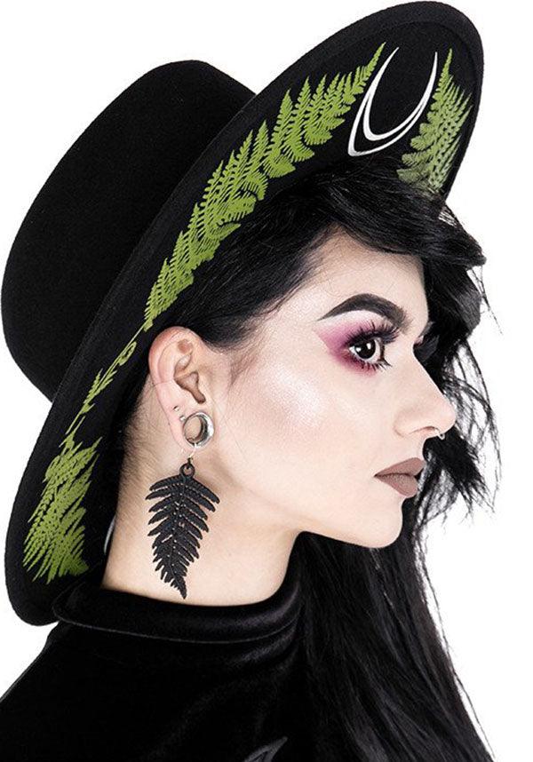 Fern | HAT - Beserk - accessories, all, black, clickfrenzy15-2023, discountapp, fp, goth summer, gothic, gothic accessories, hair accessories, hat, hats, hats and hair, ladies, moon, restyle, sep19, summer, summer goth, summer hats, witch
