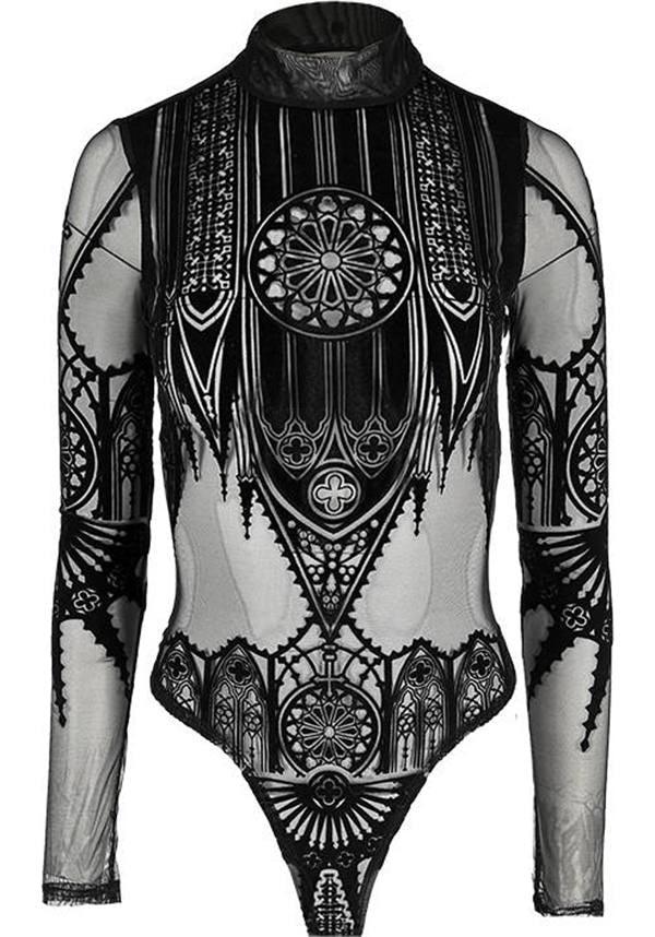 Inverted Cathedral | MESH BODYSUIT - Beserk - all, all clothing, all ladies clothing, bodysuit, clickfrenzy15-2023, clothing, discountapp, fp, girls top, ladies clothing, ladies top, long sleeve top, may22, plus size, pricematchedsg, R190522, repriced030523, restyle, RS203134, see through, sheer, tees and tops, top, tops, tshirts and tops, winter, winter clothing, womens top
