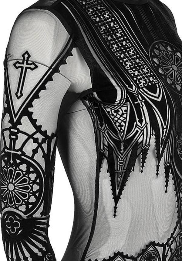 Inverted Cathedral | MESH BODYSUIT - Beserk - all, all clothing, all ladies clothing, bodysuit, clickfrenzy15-2023, clothing, discountapp, fp, girls top, ladies clothing, ladies top, long sleeve top, may22, plus size, pricematchedsg, R190522, repriced030523, restyle, RS203134, see through, sheer, tees and tops, top, tops, tshirts and tops, winter, winter clothing, womens top