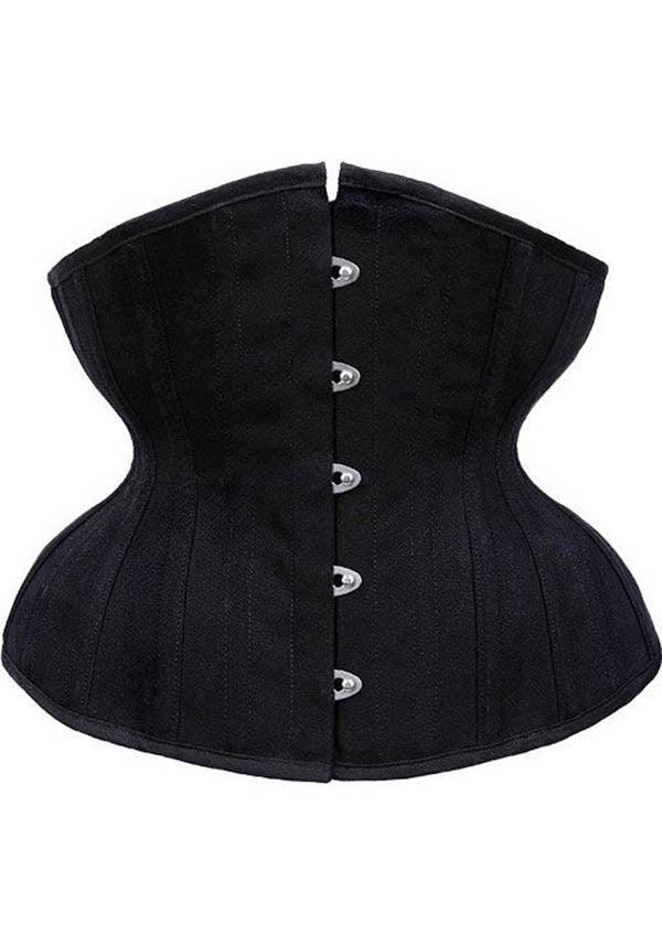 Matte Black | UNDERBUST CORSET - Beserk - accessories, all, all clothing, all ladies, all ladies clothing, belt, belts and buckles, black, burlesque, cinched waist, clickfrenzy15-2023, corset, costume, cu7, discountapp, edgy, fp, goth, gothic, gothic accessories, halloween, halloween clothing, halloween costume, happy halloween, ladies accessories, lingerie, medieval, oct20, R141020, renaissance, repriced030523, restyle, sinched waist, vintage, waist trainer, women