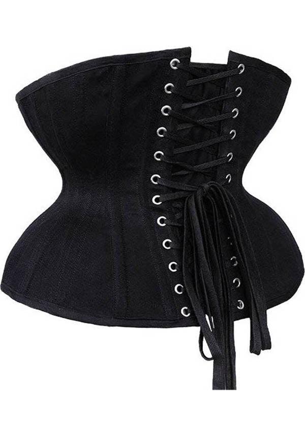 Matte Black | UNDERBUST CORSET - Beserk - accessories, all, all clothing, all ladies, all ladies clothing, belt, belts and buckles, black, burlesque, cinched waist, clickfrenzy15-2023, corset, costume, cu7, discountapp, edgy, fp, goth, gothic, gothic accessories, halloween, halloween clothing, halloween costume, happy halloween, ladies accessories, lingerie, medieval, oct20, R141020, renaissance, repriced030523, restyle, sinched waist, vintage, waist trainer, women