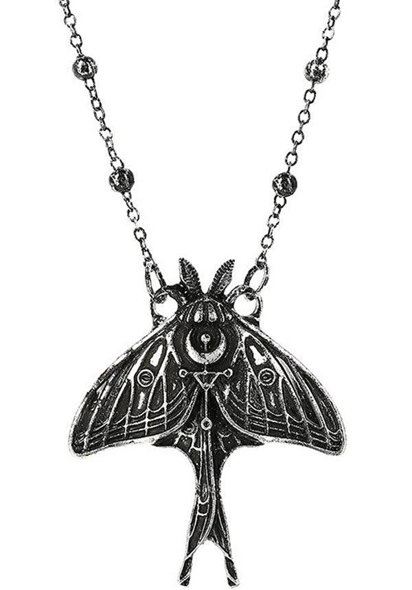 Moon Moth [Silver] | PENDANT - Beserk - accessories, all, clickfrenzy15-2023, discountapp, fp, gothic, gothic accessories, jewellery, moth, necklace, nov19, silver