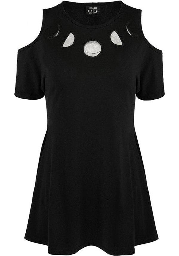 Moon Phases | TUNIC DRESS - Beserk - a line, all, all clothing, all ladies, all ladies clothing, black, clickfrenzy15-2023, clothing, discountapp, dress, dressapril25, dresses, edgy, emo, fp, gothic, ladies, ladies clothing, mini, moon, plus, plus size, restyle, sep19, short