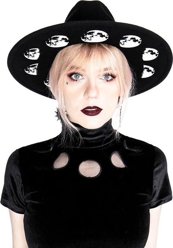 Moon Phases | TOP - Beserk - all, all clothing, all ladies clothing, black, clickfrenzy15-2023, clothing, discountapp, fp, girls top, goth, gothic, high neck, ladies clothing, ladies top, moon, moon phase, plus size, restyle, short sleeved top, tees and tops, top, tops, tshirts and tops, womens top