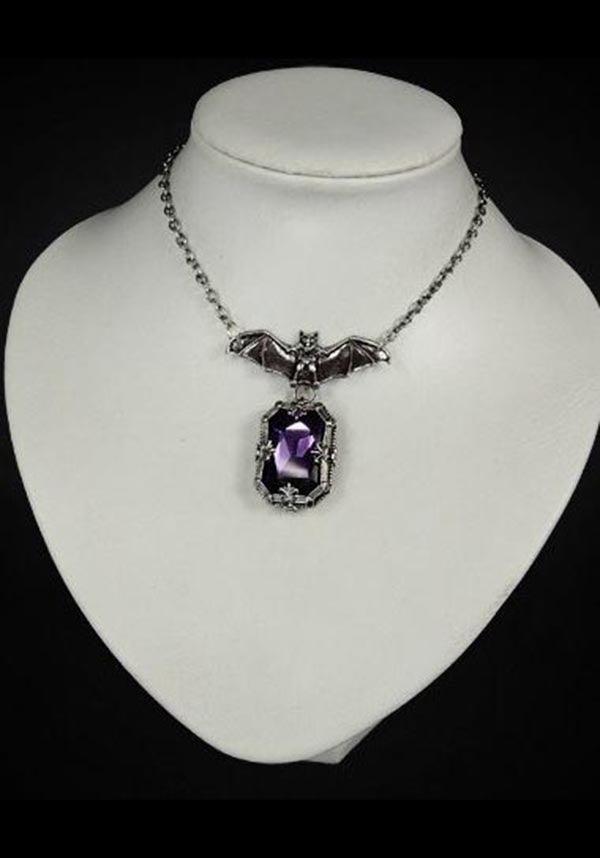 Night Whisper | PENDANT - Beserk - accessories, all, bat, bats, clickfrenzy15-2023, colour:purple, discountapp, formal, formal wear, fp, gift, gift idea, gift ideas, gifts, googleshopping, goth, gothic, gothic accessories, gothic gifts, jewellery, jewelry, ladies accessories, necklace, prom, purple, R080922, RS207783, sep22, Sept
