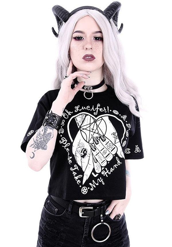 Oh Lucifer | CROP TOP - Beserk - all, all clothing, all ladies, all ladies clothing, black, clickfrenzy15-2023, clothing, crop, crop top, cropped, discountapp, edgy, fp, gothic, halloween, halloween clothing, jan18, ladies, ladies clothing, ladies shirt, ladies tshirt, lucifer, restyle, shirt, shirts, t-shirt, tee, tees and shirt, tees and shirts, tshirt, tshirts, tshirts and tops, womens shirt, womens shirts
