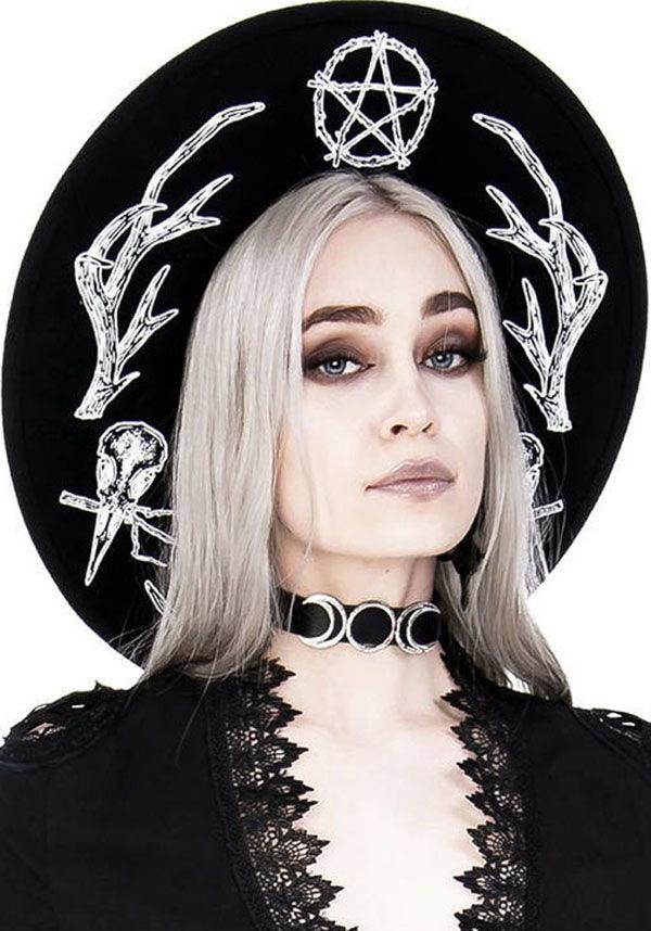 Pagan | HAT - Beserk - accessories, all, all ladies, antler, black, brim, clickfrenzy15-2023, crow, discountapp, fp, goth, goth summer, gothic, gothic accessories, hair accessories, hat, hats, hats and hair, jun20, pentacle, pentagram, restyle, skull, skulls, summer, summer goth, summer hats, witch, witchcraft, witches, witches hat, witchy, women