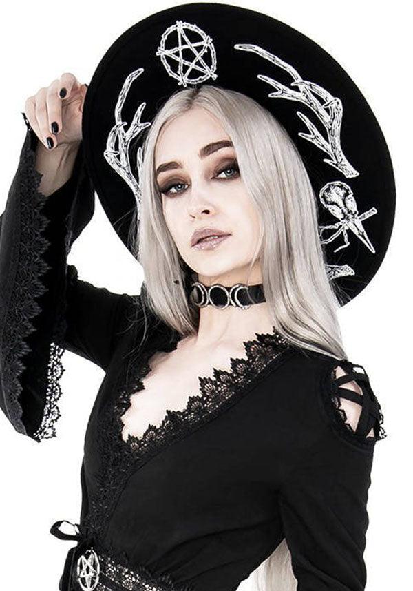 Pagan | HAT - Beserk - accessories, all, all ladies, antler, black, brim, clickfrenzy15-2023, crow, discountapp, fp, goth, goth summer, gothic, gothic accessories, hair accessories, hat, hats, hats and hair, jun20, pentacle, pentagram, restyle, skull, skulls, summer, summer goth, summer hats, witch, witchcraft, witches, witches hat, witchy, women