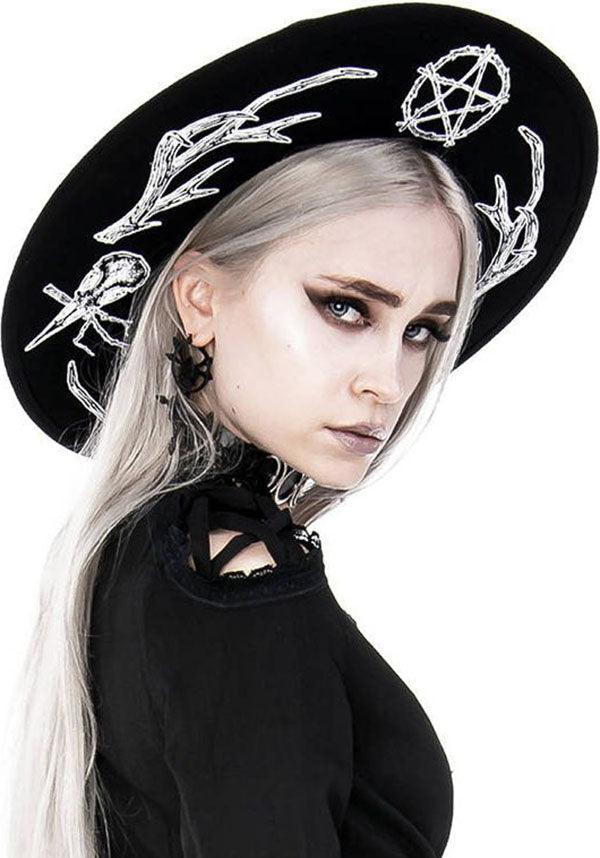 Pagan | HAT - Beserk - accessories, all, all ladies, antler, black, brim, clickfrenzy15-2023, crow, discountapp, fp, goth, goth summer, gothic, gothic accessories, hair accessories, hat, hats, hats and hair, jun20, pentacle, pentagram, restyle, skull, skulls, summer, summer goth, summer hats, witch, witchcraft, witches, witches hat, witchy, women