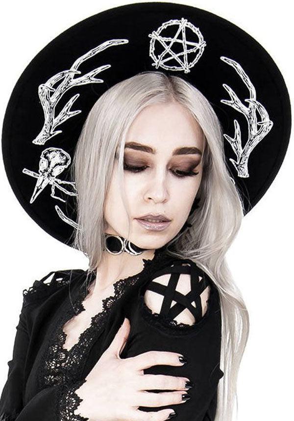 Pagan | HAT - Beserk - accessories, all, all ladies, antler, black, brim, clickfrenzy15-2023, crow, discountapp, fp, goth, goth summer, gothic, gothic accessories, hair accessories, hat, hats, hats and hair, jun20, pentacle, pentagram, restyle, skull, skulls, summer, summer goth, summer hats, witch, witchcraft, witches, witches hat, witchy, women