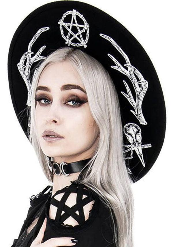 Pagan | HAT - Beserk - accessories, all, all ladies, antler, black, brim, clickfrenzy15-2023, crow, discountapp, fp, goth, goth summer, gothic, gothic accessories, hair accessories, hat, hats, hats and hair, jun20, pentacle, pentagram, restyle, skull, skulls, summer, summer goth, summer hats, witch, witchcraft, witches, witches hat, witchy, women