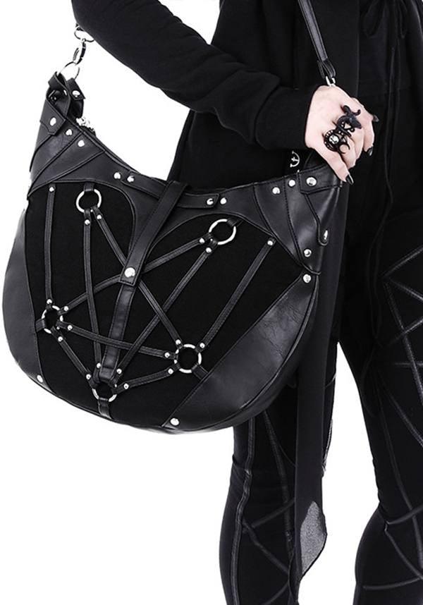 Pentagram | HOBO BAG - Beserk - accessories, all, bag, black, clickfrenzy15-2023, discountapp, fp, gothic, gothic bag, hand bag, handbag, handbags and purses, jan18, labelpending, labelvegan, ladies, restyle, shoulder bag, vegan