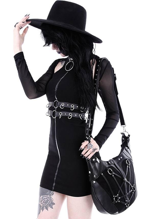 Pentagram | HOBO BAG - Beserk - accessories, all, bag, black, clickfrenzy15-2023, discountapp, fp, gothic, gothic bag, hand bag, handbag, handbags and purses, jan18, labelpending, labelvegan, ladies, restyle, shoulder bag, vegan