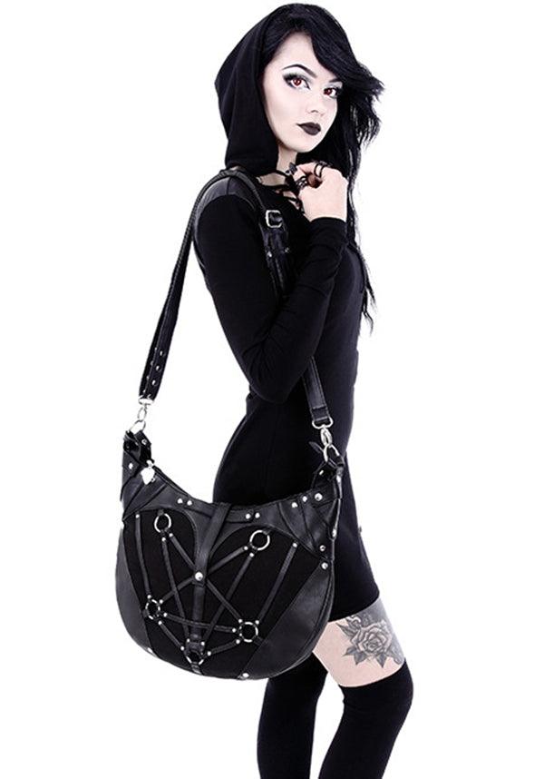 Pentagram | HOBO BAG - Beserk - accessories, all, bag, black, clickfrenzy15-2023, discountapp, fp, gothic, gothic bag, hand bag, handbag, handbags and purses, jan18, labelpending, labelvegan, ladies, restyle, shoulder bag, vegan