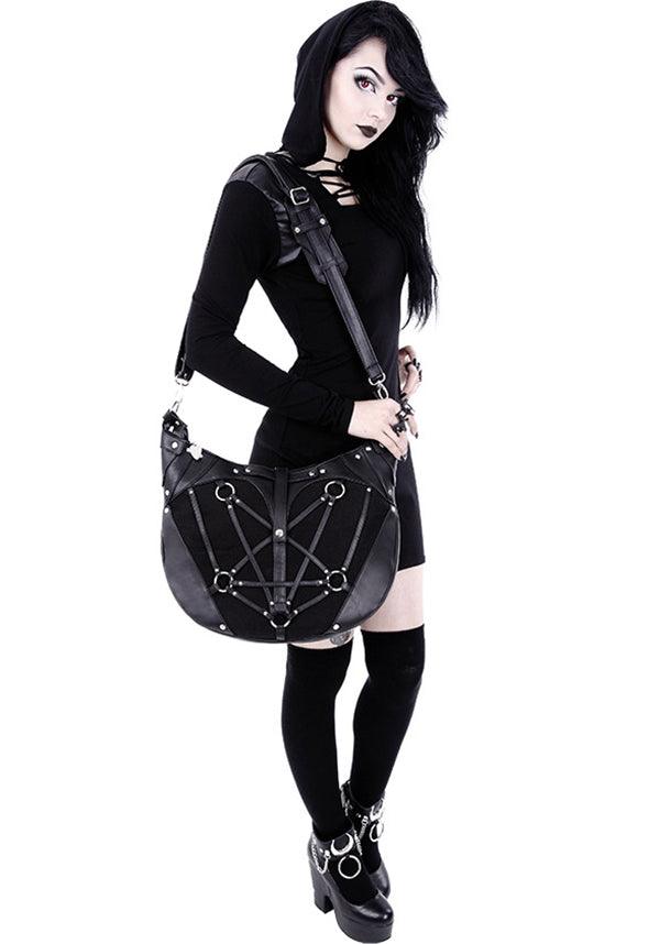 Pentagram | HOBO BAG - Beserk - accessories, all, bag, black, clickfrenzy15-2023, discountapp, fp, gothic, gothic bag, hand bag, handbag, handbags and purses, jan18, labelpending, labelvegan, ladies, restyle, shoulder bag, vegan