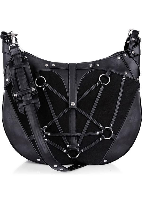 Pentagram | HOBO BAG - Beserk - accessories, all, bag, black, clickfrenzy15-2023, discountapp, fp, gothic, gothic bag, hand bag, handbag, handbags and purses, jan18, labelpending, labelvegan, ladies, restyle, shoulder bag, vegan