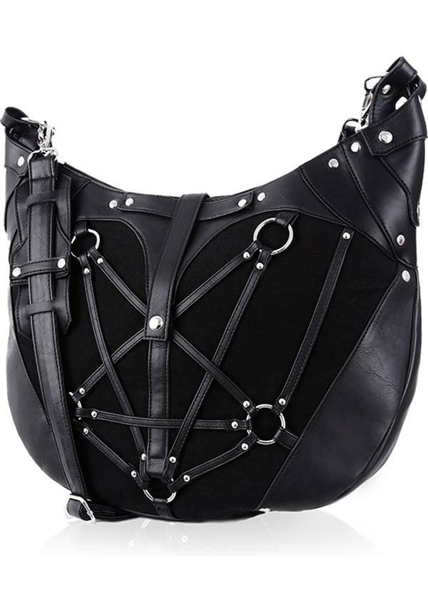 Pentagram | HOBO BAG - Beserk - accessories, all, bag, black, clickfrenzy15-2023, discountapp, fp, gothic, gothic bag, hand bag, handbag, handbags and purses, jan18, labelpending, labelvegan, ladies, restyle, shoulder bag, vegan