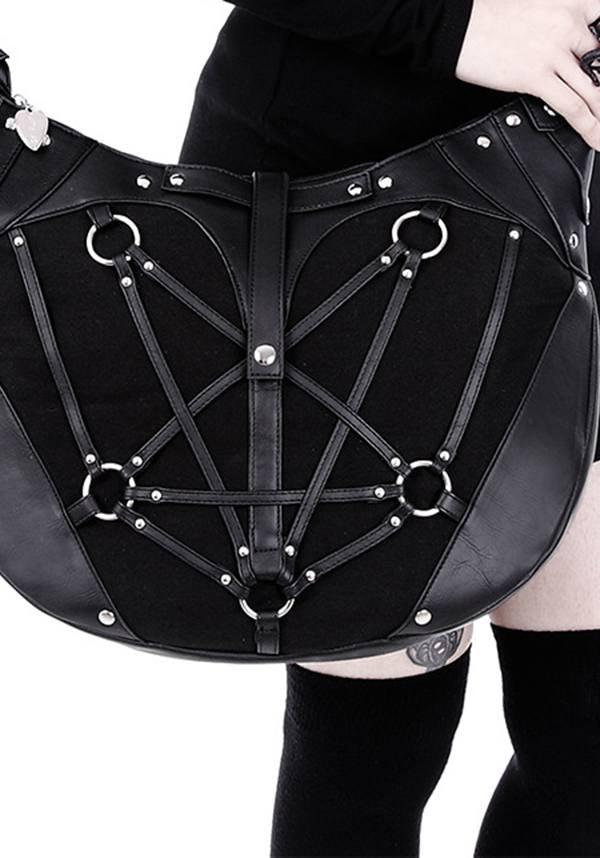 Pentagram | HOBO BAG - Beserk - accessories, all, bag, black, clickfrenzy15-2023, discountapp, fp, gothic, gothic bag, hand bag, handbag, handbags and purses, jan18, labelpending, labelvegan, ladies, restyle, shoulder bag, vegan